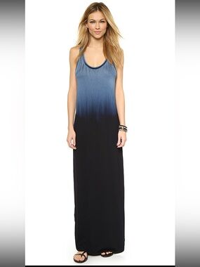 Sleeveless Navy Blue Maxi Dress - Women's Long Tank Dress